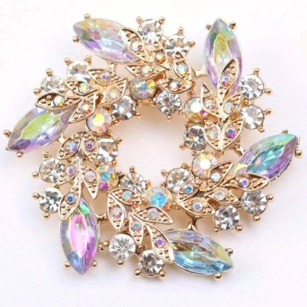 🌺 🌺 🌺 Elegant Luxury Rhinestone Floral Brooch